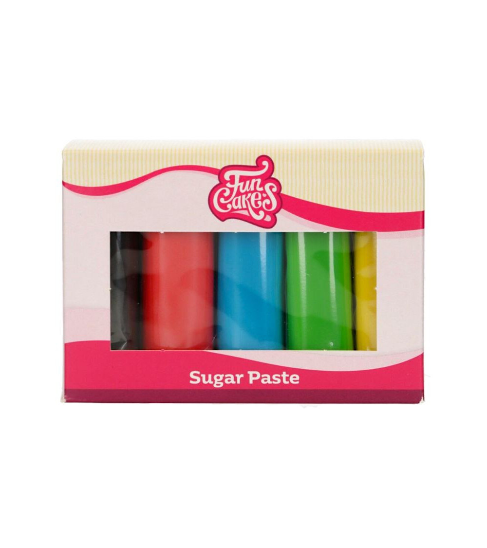 Pack fondant colores primarios 5u - FUNCAKES