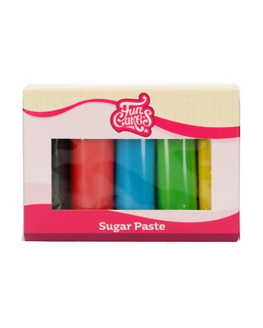 Pack fondant colores primarios 5u - FUNCAKES