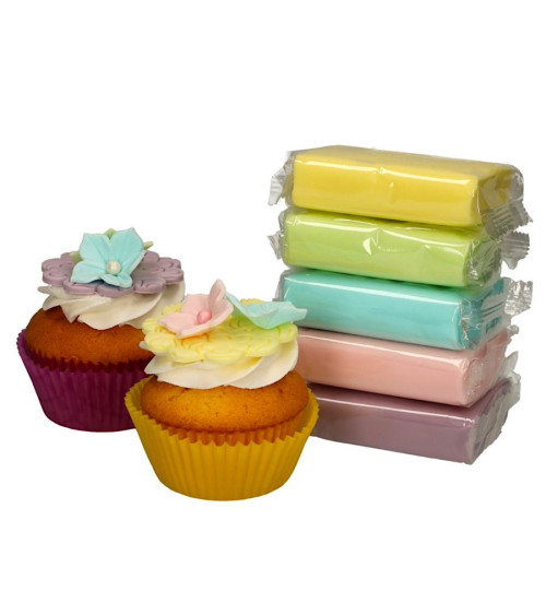 Pack fondant tonos pastel 5u - FUNCAKES