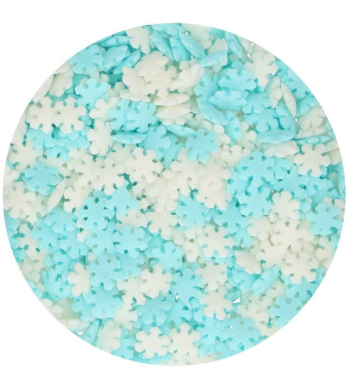 Sprinkles copos de nieve azul y blanco 50gr - FUNCAKES (PRONTA CADUCIDAD: 30/11/2024)