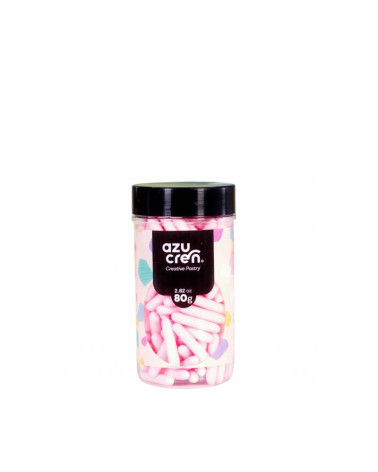 Palitos de azúcar rosa pastel 80gr - AZUCREN