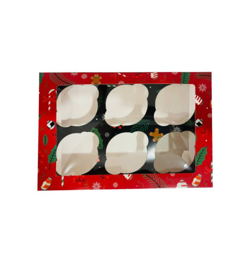 Caja 6 cupcakes Merry Christmas navidad - AZUCREN