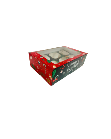 Caja 6 cupcakes Merry Christmas navidad - AZUCREN