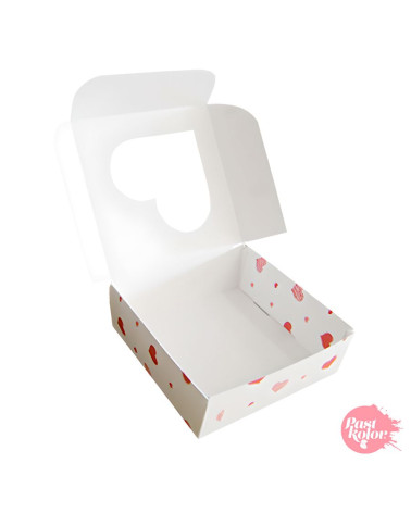 Caja reversible corazones y blanca 10cm - SWEETKOLOR