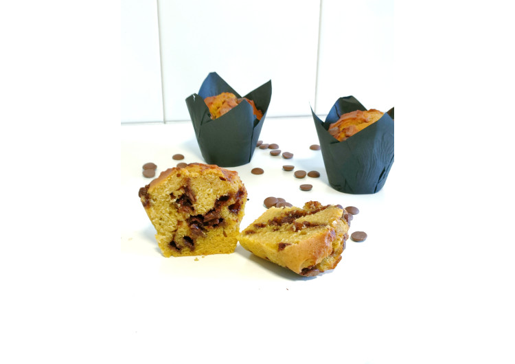 Muffins de calabaza y chips de chocolate